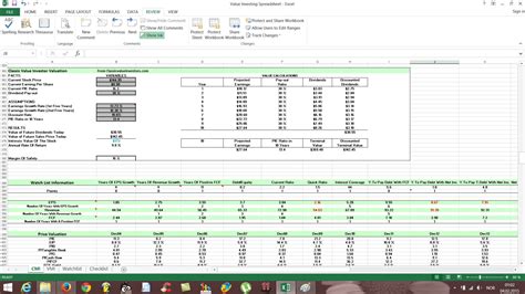 Stock Investment Spreadsheet Throughout Free Value Investing Stock