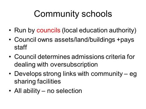 Education Ii Community Schools Run By Councils Local Education