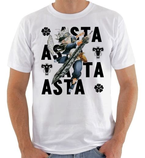 Camisa Camiseta Artesanal Unissex Anime Black Clover Asta 5