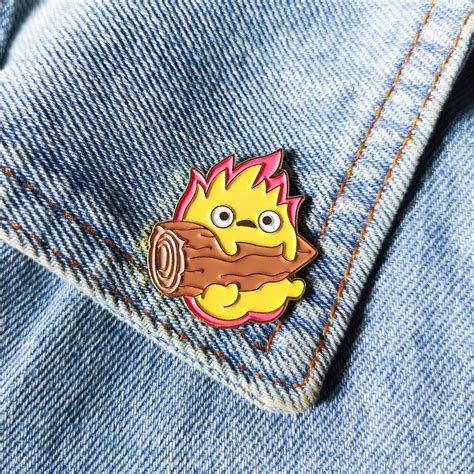 Howl S Moving Castle Calcifer Enamel Brooch Metal Enamel Lapel Pin