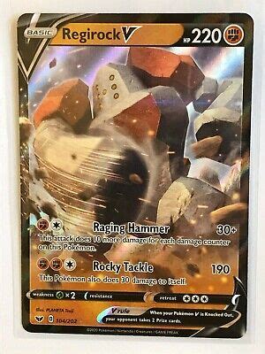 Regirock V Ultra Rare Sword And Shield Base Set Pokemon Tcg Nm