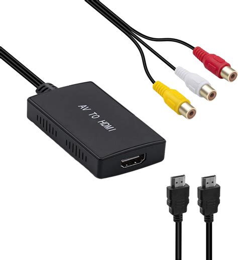 Tolesum Adaptateur Rca Vers Hdmi Avec Câble Hdmi Sortie 720p1080p Convertisseur Av Vers Hdmi