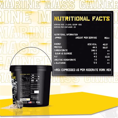 Bcs Marine Mass Gainer 5kg My Starter Premium Protein Shaker Body Core Science