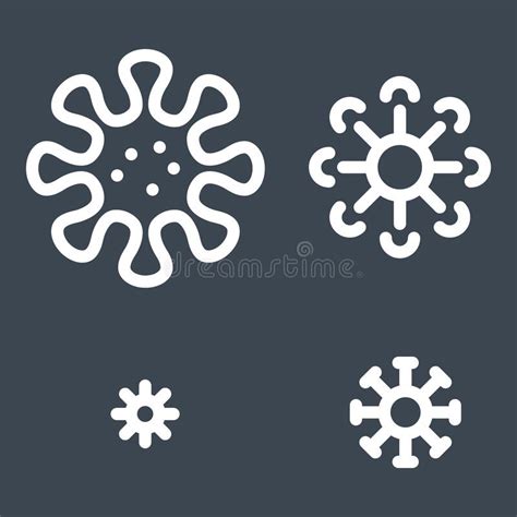 Viruses Set Related Vector Thin Line Icon Stock Vector Illustration