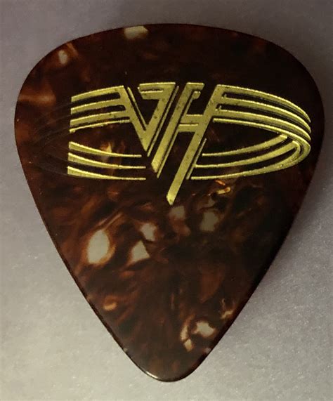 Van Halen Guitar Pick Eddie Van Halen Balance Tour 1995, Gold Foil Embossed on faux tortoise ...