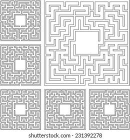 Maze Set Vector Stock Vector Royalty Free 231392278 Shutterstock