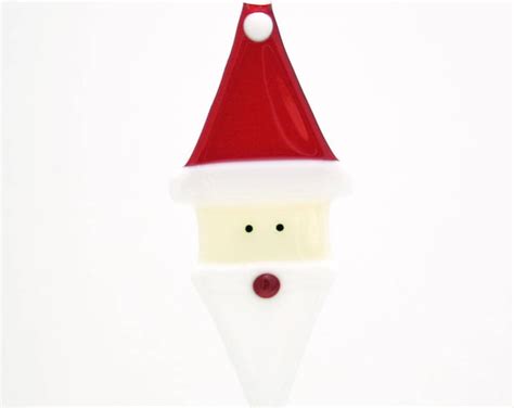 Glassworks Northwest Santa Fused Glass Ornament Keepsake Collectable