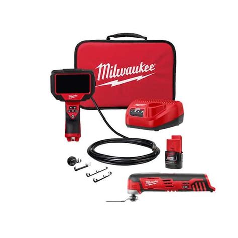 Milwaukee M12 12 Volt Lithium Ion Cordless M Spector 360 Degree 10 Ft Inspection Camera Kit