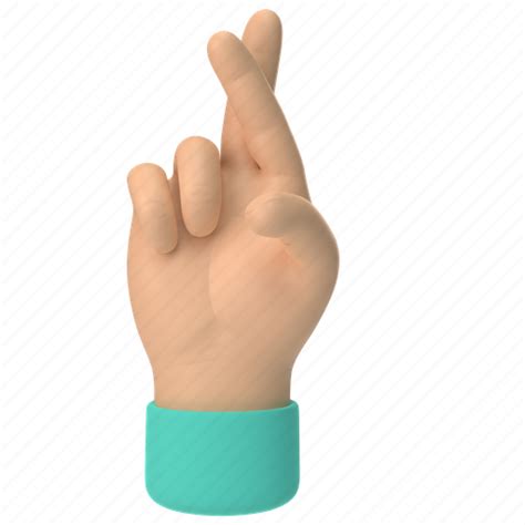 Emoji Emoticon Sticker Gesture Crossed Fingers Asian 3d