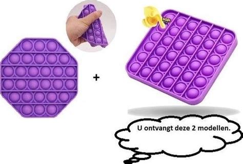 Pop It Fidget Toys Pakket Set Pakket Paars 2 STUKS Paars Hexagon