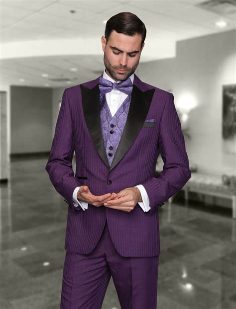 STATEMENT SUITS Manufacturers ITALSUIT Purple Tuxedo Purple