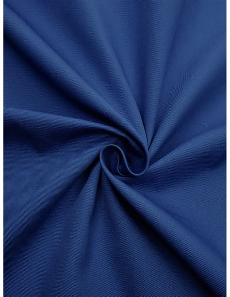 Tissu Gabardine Polyester Coton Bleu Dur