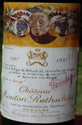 The 1987 Mouton Label By Hans Erni Features The Likeness Of Baron