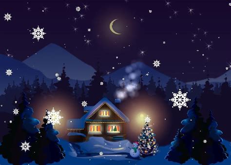 Holiday Live Wallpaper Gambar Malam Natal Kartun 848x608 Wallpaper