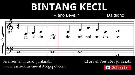 Not Balok Bintang Kecil Tutorial Piano Grade 1 Notasi Lagu Anak