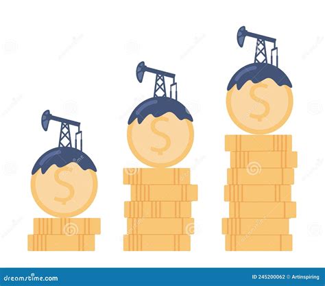 Oil Price Rising Up Crude Oil Commodity Price Growth High Demand Stock Vector Illustration