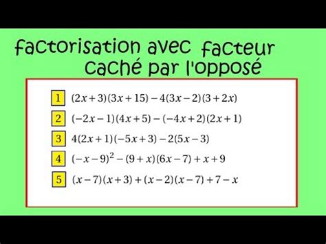 Factoriser Avec Brio Exemples Et Exercices De Factorisation Par