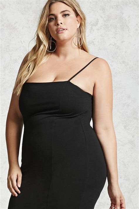 Buy Plus Size Black Cami Dress Cheap Online