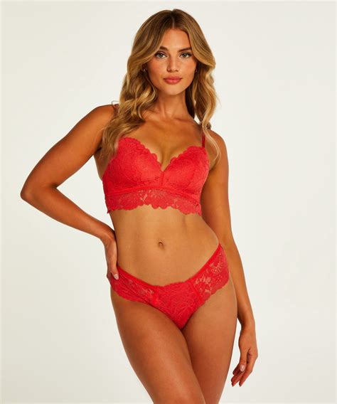 Hunkemöller Dames Lingerie Voorgevormde longline bh zonder beugel Shiloh Rood bol