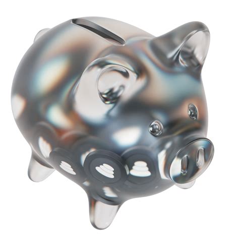 Balancer BAL Clear Glass Piggy Bank With Decreasing Piles Of Crypto