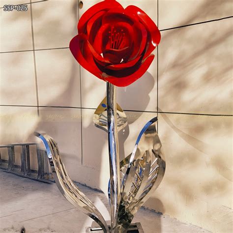 Outdoor Stainless Steel Rose Sculpture Ssp 025
