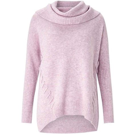 Miss Selfridge Pink Slouchy Cowl Neck Knitted Jumper 68 Liked On