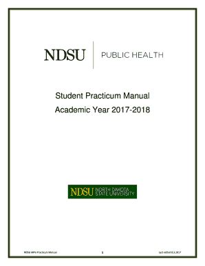 Fillable Online Ndsu Mph Practicum Manual Fax Email Print Pdffiller