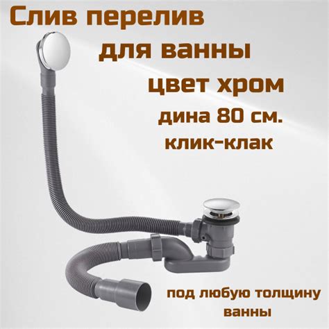 Обвязка для ванны слив перелив хром клик-клак - купить по выгодной цене ...