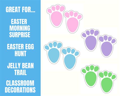 Printable Bunny Footprints Easter Bunny Footprint Activity Etsy