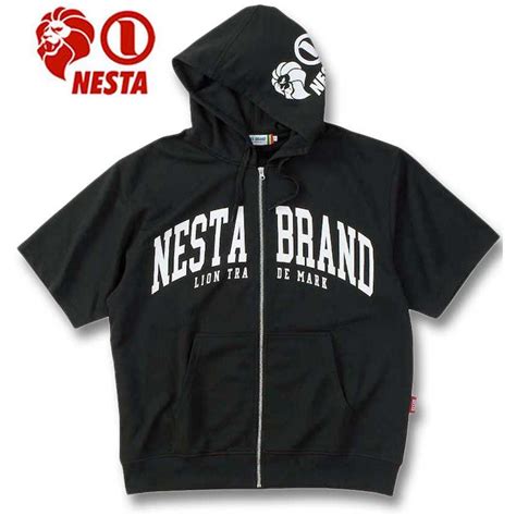 大きいサイズ メンズ Nesta Brand ミニ裏毛 半袖 フルジップ パーカー 3l 4l 5l 6l 8l 1278 4502 2