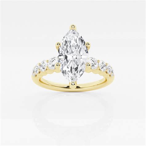 Ctw Marquise Lab Grown Diamond Graduated Engagement Ring