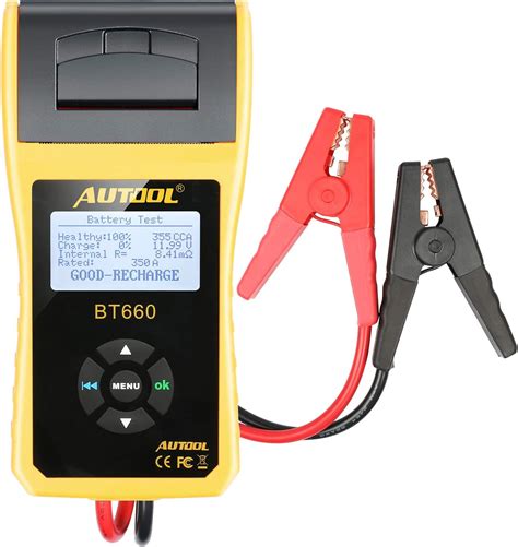 AUTOOL BT 460 Comprobador de Carga de batería para Coche 12 V 24 V