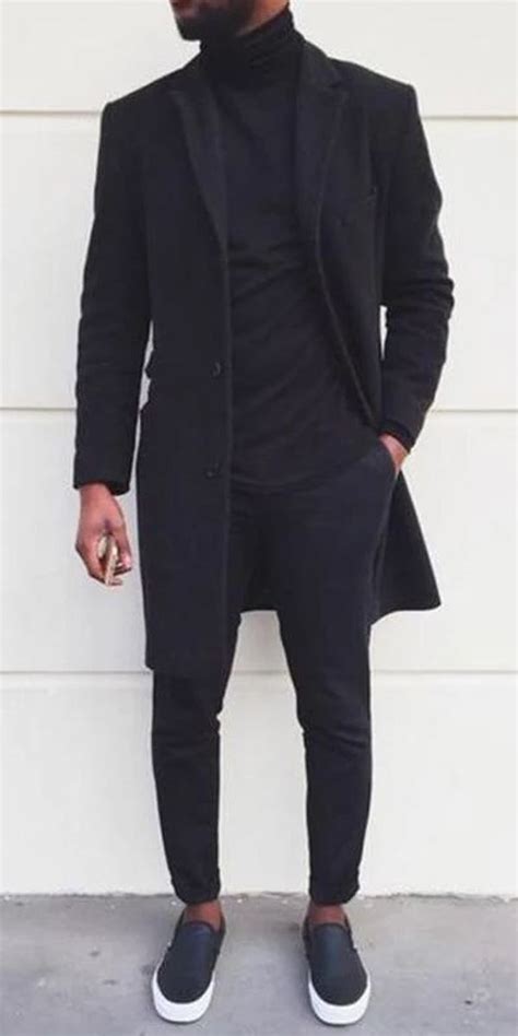 Black Men Coat Winter Black Coat Men Winter Outfits Men Men Fashion Casual Outfits