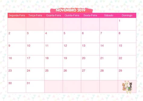 Calendario Mensal Lhama Rosa Dezembro Fazendo A Nossa Festa