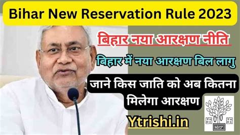 Bihar New Reservation Rule 2023 बिहार में नया आरक्षण बिल लागु जाने किस जाति को अब कितना मिलेगा