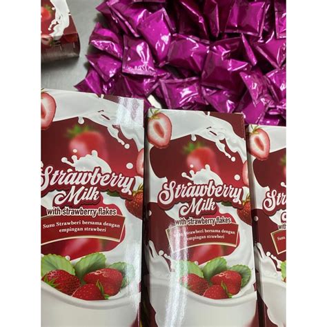 strawberry milk(susu putih) | Shopee Malaysia