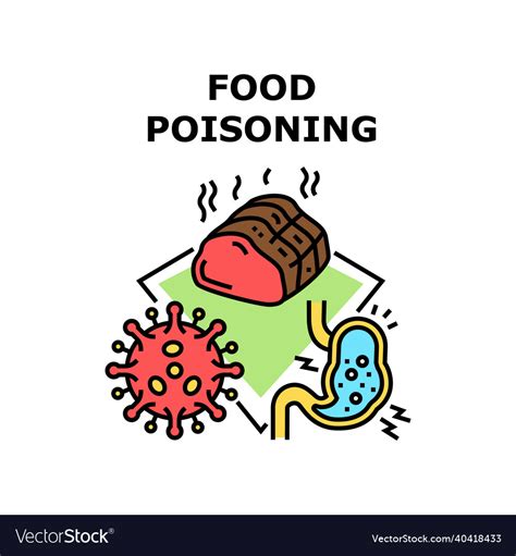 Food poisoning concept color Royalty Free Vector Image