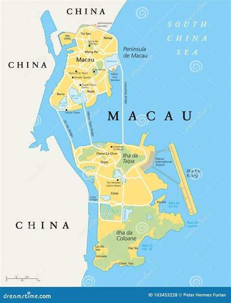 Macau Political Map Vector Illustration | CartoonDealer.com #103453228