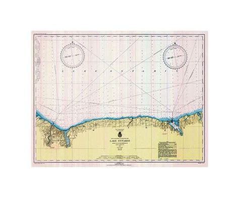 NOAA Historic Map Lake Ontario Sodus Bay To Rochester Ny 1943