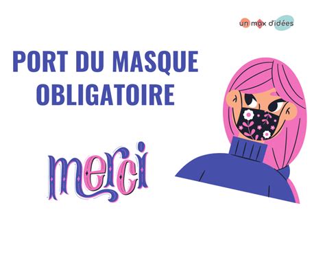 Affiche Gratuite And Signalétique Port Du Masque Obligatoireaffiches