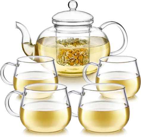 Amazon Teabloom Complete Tea Set Glass Teapot 40 Oz Loose