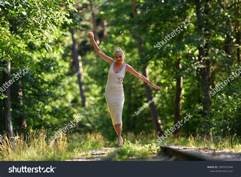 Caucasian Blonde Barefoot Model Nude Dress Stock Photo 1985501648 Shutterstock