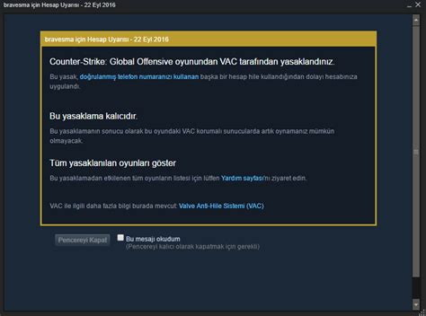 CS GO VAC Ban Problemi Technopat Sosyal