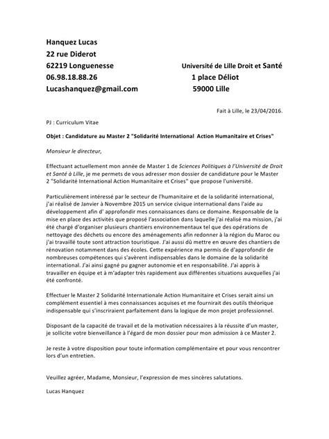 Exemple Lettre De Motivation Master Droit Laboite Cv Fr