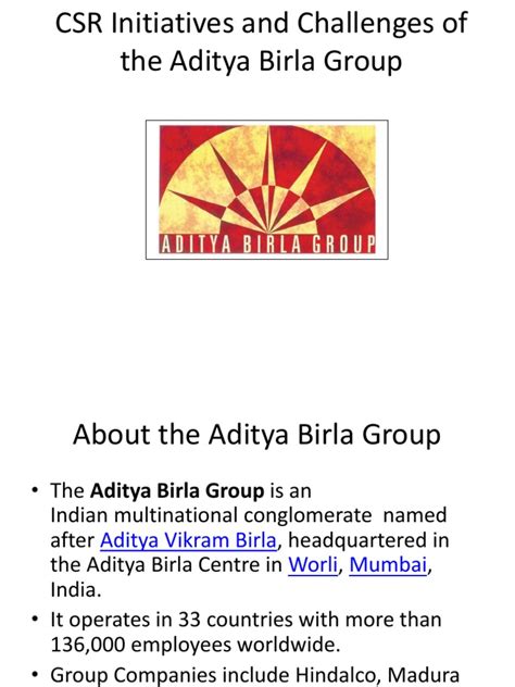 Aditya Birla Group CSR | PDF | Corporate Social Responsibility ...