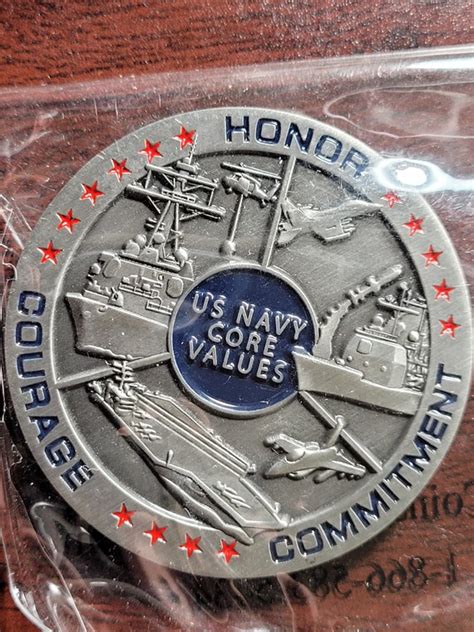 Us Navy Core Values Coin Etsy