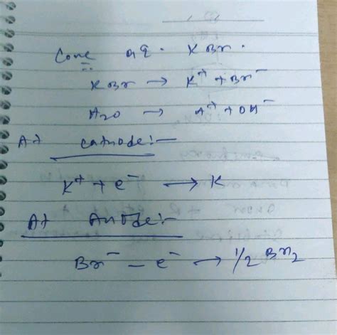 Ii Describe The Electrolysis Of Concentrated Aqueous Potassium