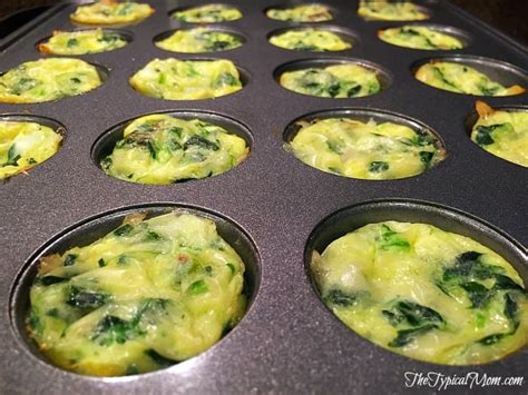 Mini Crustless Spinach Quiche in Muffin Tin - Mini Crustless Quiche