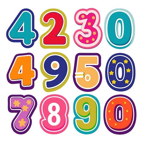 Colorful Number Doodle Premium AI Generated Vector