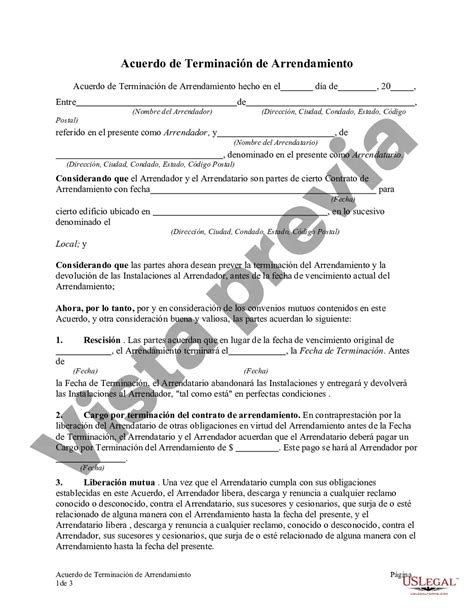 Puerto Rico Carta De Terminación De Contrato De Arrendamiento Para